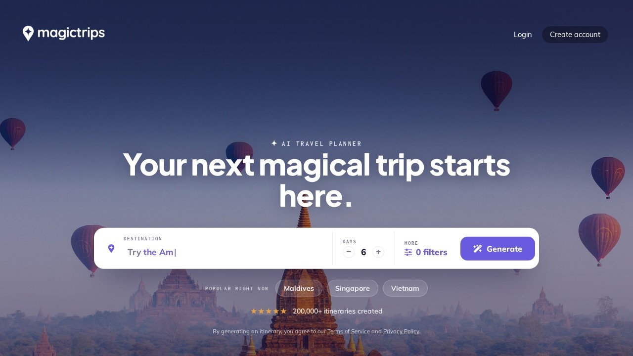 MagicTrips AI preview